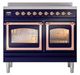 Ilve® Nostalgie II Noblesse 40'' Midnight Blue Pro Style Induction Range with Copper Trim-1