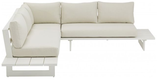 Meridian Furniture Maldives 3-Piece Cream Aluminum/Fabric Outdoor Modular Sectional-1