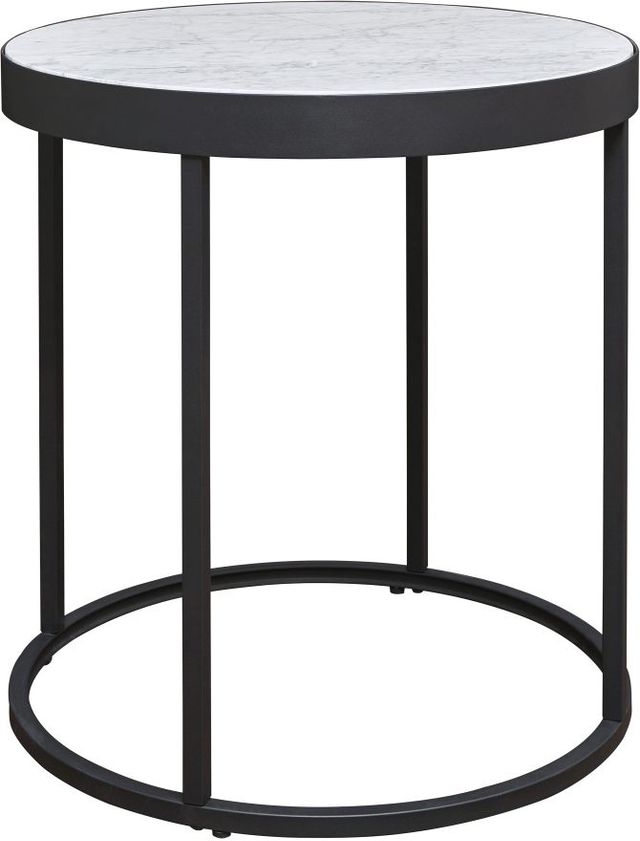Signature Design by Ashley® Windron White End Table with Black Metal Base-0