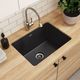 Elkay Quartz Classic® Black 25" Undermount Laundry Sink with Perfect Drain®-2