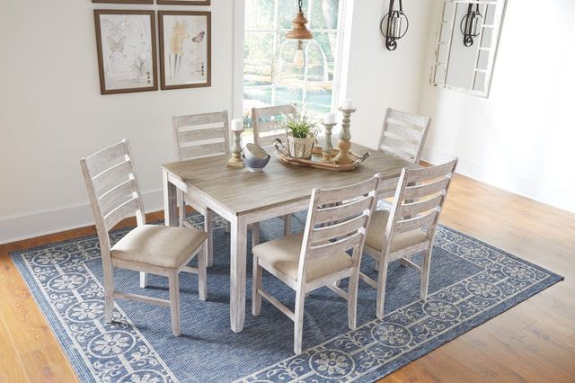 Clearance Set of 2 Signature Design By Ashley® Skempton Grayish White Dining Chairs-3