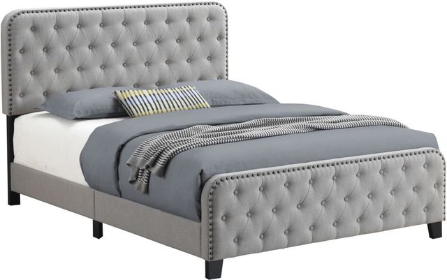 Coaster® Littleton Mineral KingTufted Upholstered Bed-0