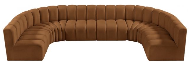 Meridian Furniture Arc 8-Piece Saddle Velvet Sectional-1