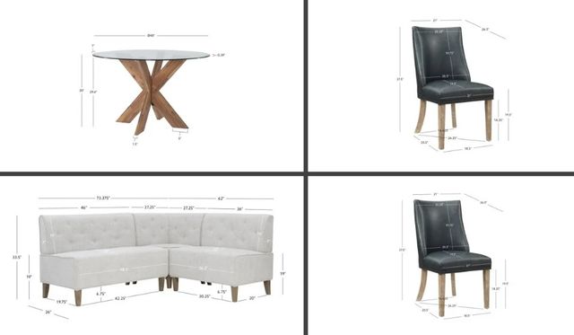Powell® Auden 4-Piece Gray/Natural/Navy Dining Set-2