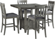 Signature Design by Ashley® Hallanden 6-Piece Gray Counter Height Dining Room Set-1