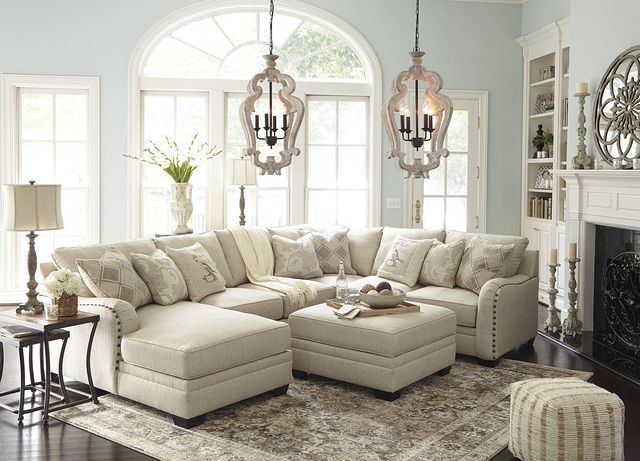 Ashley® Luxora Bisque Ottoman With Storage-3