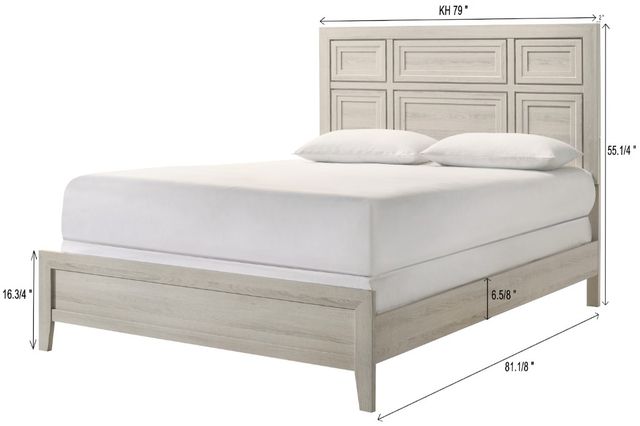 Crown Mark Lorraine White King Panel Bed-2