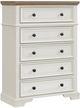 Elements International Eastwood Youth Brown/White 5-Drawer Chest-0