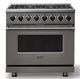 Viking® 7 Series 36" Damascus Gray Pro Style Dual Fuel Range-0