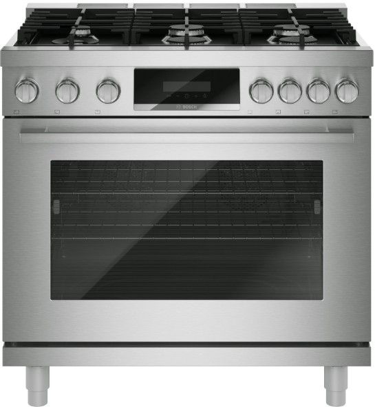 Bosch® 800 Series 36” Stainless Steel Freestanding Dual Fuel Range-0