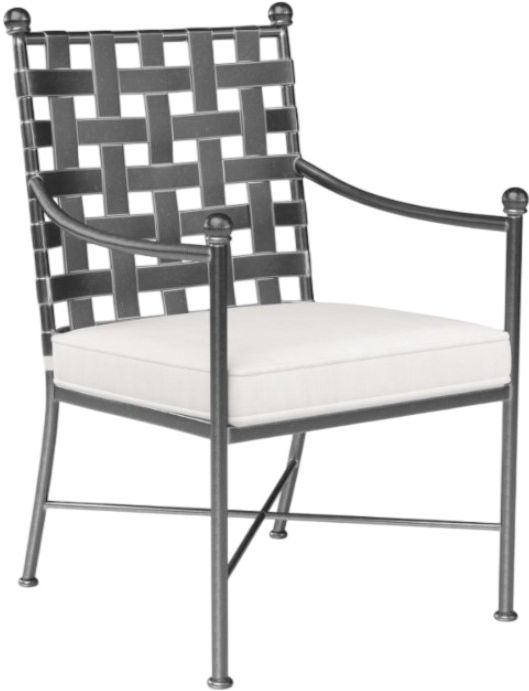 Sunset West Provence Canvas White/Century Pewter Iron Outdoor Dining Chair-0