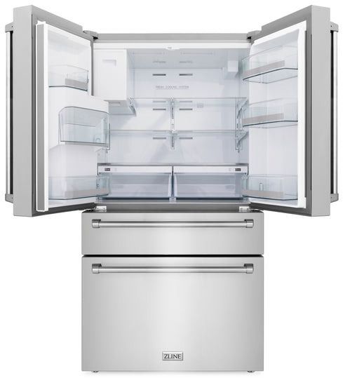 ZLINE 36" 21.6 Fingerprint Resistant Stainless Steel Counter Depth French Door Refrigerator -2