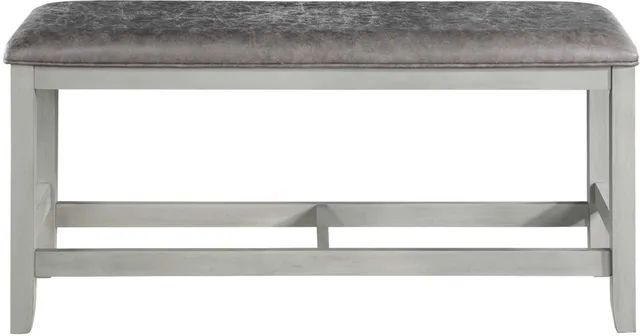 Steve Silver Co. Hyland Stone Gray/Vegan Rawhide Counter Bench-1