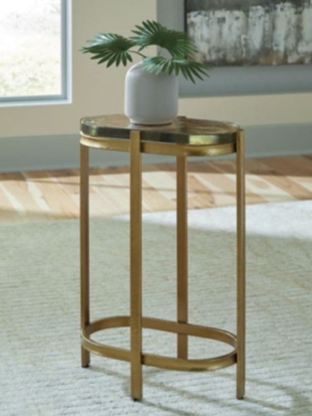 Signature Design by Ashley® Porterville Glass Top Accent Table with Gold Base-3