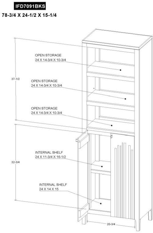 International Furniture Direct Savia Brown 2-Door Bookcase-2