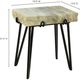 Moe's Home Collection Alpert Light Brown Marble Square Accent Table with Black Iron Legs-4