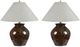 Crestview Collection Cyrus 2-Piece Glossy Brown Table Lamp Set-0