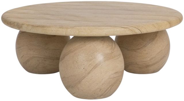 Classic Home Elaria Beige Concrete Outdoor Coffee Table-0