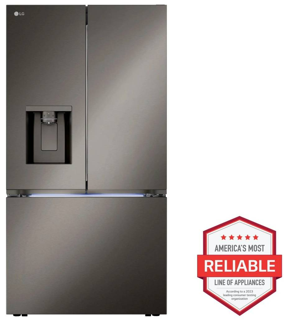 LG 36 in. 25.5 Cu. Ft. PrintProof Black Stainless Steel Counter Depth French Door Refrigerator - Thumbnail 4