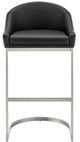 Armen Living Katherine Black/Brushed Stainless Steel Counter Stool-1