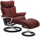 Stressless® by Ekornes® Customizable Magic Medium Manual Recliner and Ottoman with Signature Base-0