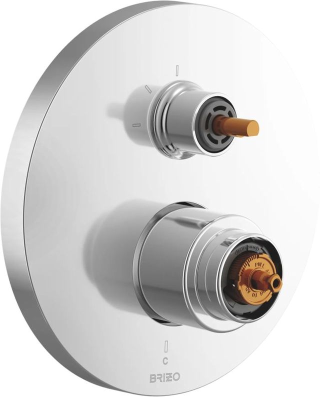 Brizo Roccesco™ Polished Chrome Pressure Balance Valve with Integrated 3-Function Diverter Trim-0