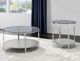 Steve Silver Co. Frostine 3-Piece Glass Top Occasional Table Set with Chrome Base-1