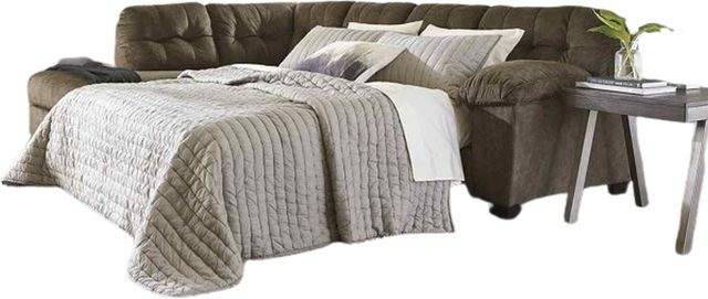 Signature Design by Ashley® Accrington 2-Piece Earth Left-Arm Facing Sofa Sleeper Sectional and Chaise-0
