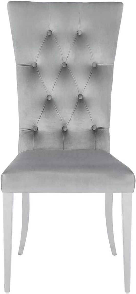 Coaster® Kerwin 2-Piece Grey/Chrome Upholstered Side Chairs-1