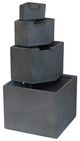 A & B Home Earthy Gray 4-Tier Block Outdoor Water Fountain-1