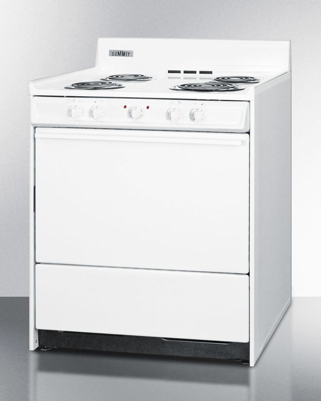 Summit® 30" White Freestanding Electric Range-2