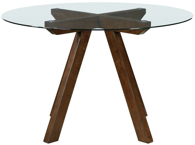 Homelegance®  Aiden Glass Top Dining Table with Brown Base-0