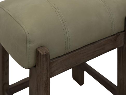 International Furniture Direct Balam Green/Stained Dark Accent Stool-2