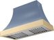 La Cornue Cascade Series 44" Provence Blue Wall Mounted Range Hood with Polished Brass Trim-0