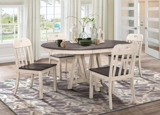 Mazin Furniture Clover Two-Tone Gray and Weathered White Side Chair-1