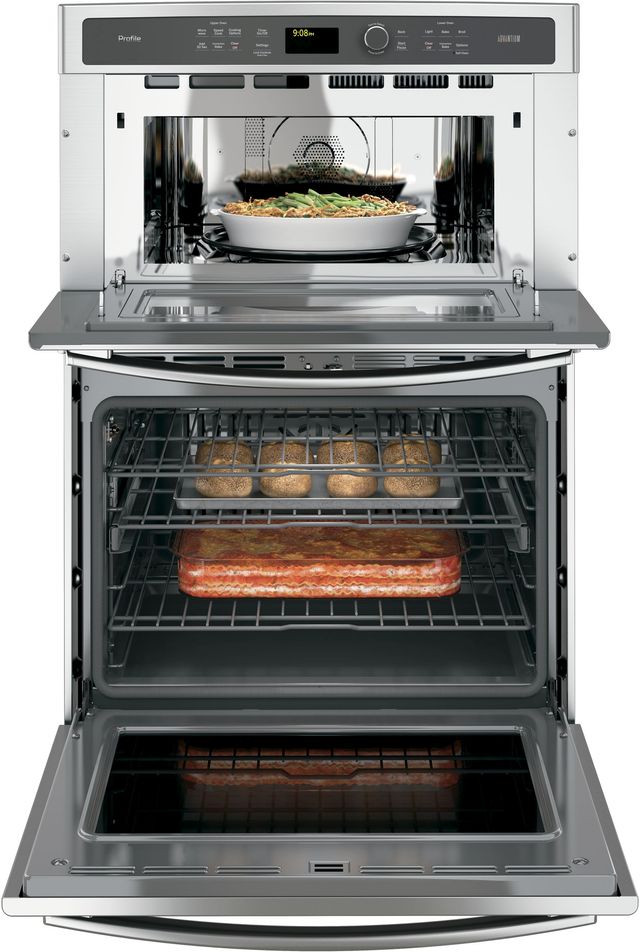 GE® Profile™ 29.75" Stainless Steel Wall Oven/Microwave Combos-2