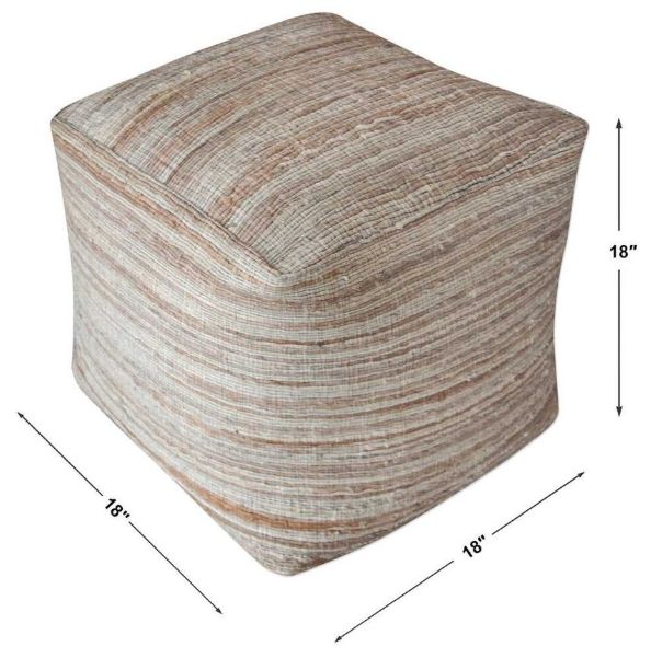Uttermost® Shiro Beige Pouf-2
