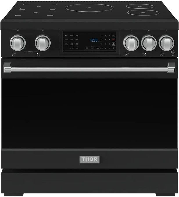 Thor Kitchen® Gordon Ramsay Collection 36" Black Pro Style Induction Range with Tilt Panel Touch Control and Stainless Steel Trim-0