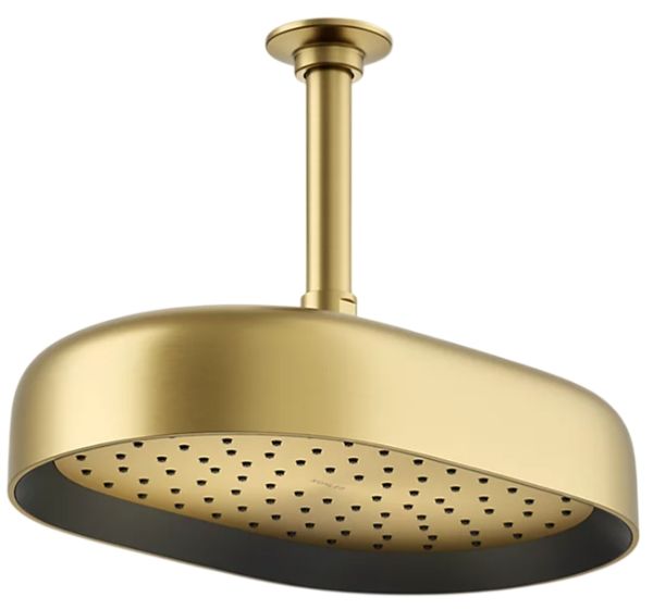 KOHLER® Statement® Vibrant Brushed Moderne Brass 2.5 GPM 12" Single-Function Rainhead-0
