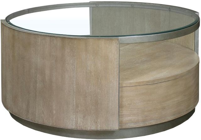 Riverside Furniture Sophie Glass Top Coffee Table with Natural Base-2