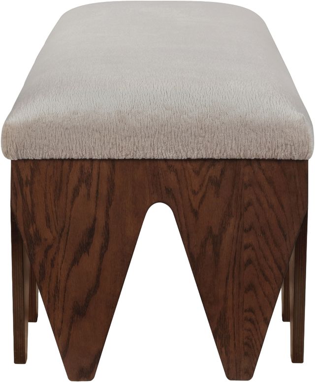 Meridian Furniture Altair Beige/Walnut Fabric Upholstered Bench-2