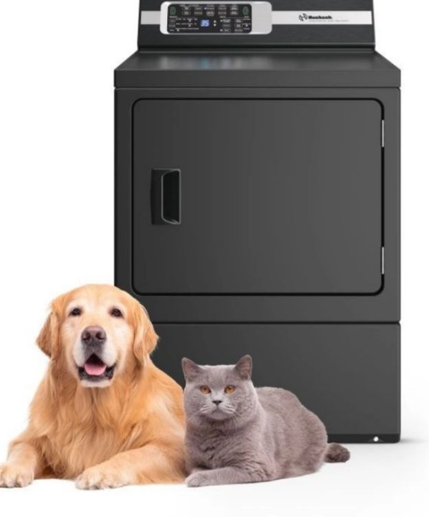 Huebsch® 7 Cu. Ft. Matte Black Electric Dryer with Over-Dry Protection Technology -3