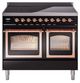 Ilve® Nostalgie II Noblesse 40'' Glossy Black Pro Style Induction Range with Copper Trim-0