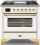 Ilve® Majestic II Series 36" White Pro Style Dual Fuel Range-0