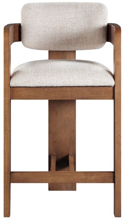 Meridian Furniture Sacha Beige/Brown Upholstered Counter Stool-1