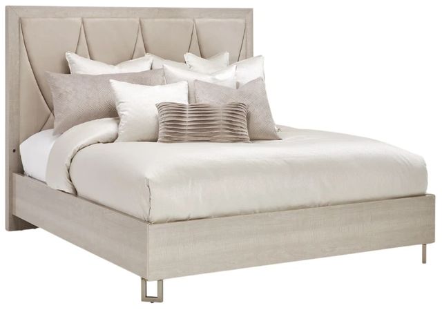 Michael Amini® Marin Greige California King Upholstered Panel Bed-0