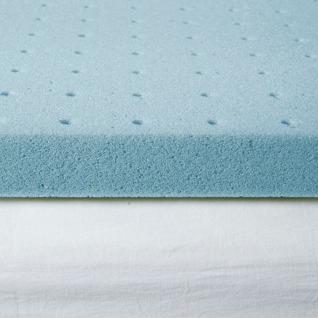 Olliix by Sleep Philosophy White 2" King Gel Memory Foam All Season Reversible Hypoallergenic Cooling Mattress Topper-3