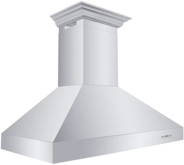 ZLINE 48" Stainless Steel Professional Ducted Wall Mount Range Hood with Crown Molding-0