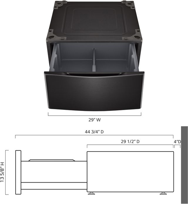 LG 29" W x 14" H Black Steel Laundry Pedestal-5