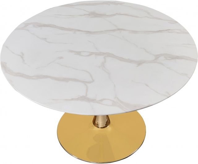 Meridian Furniture Tulip Gold/White 48" Dining Table-1